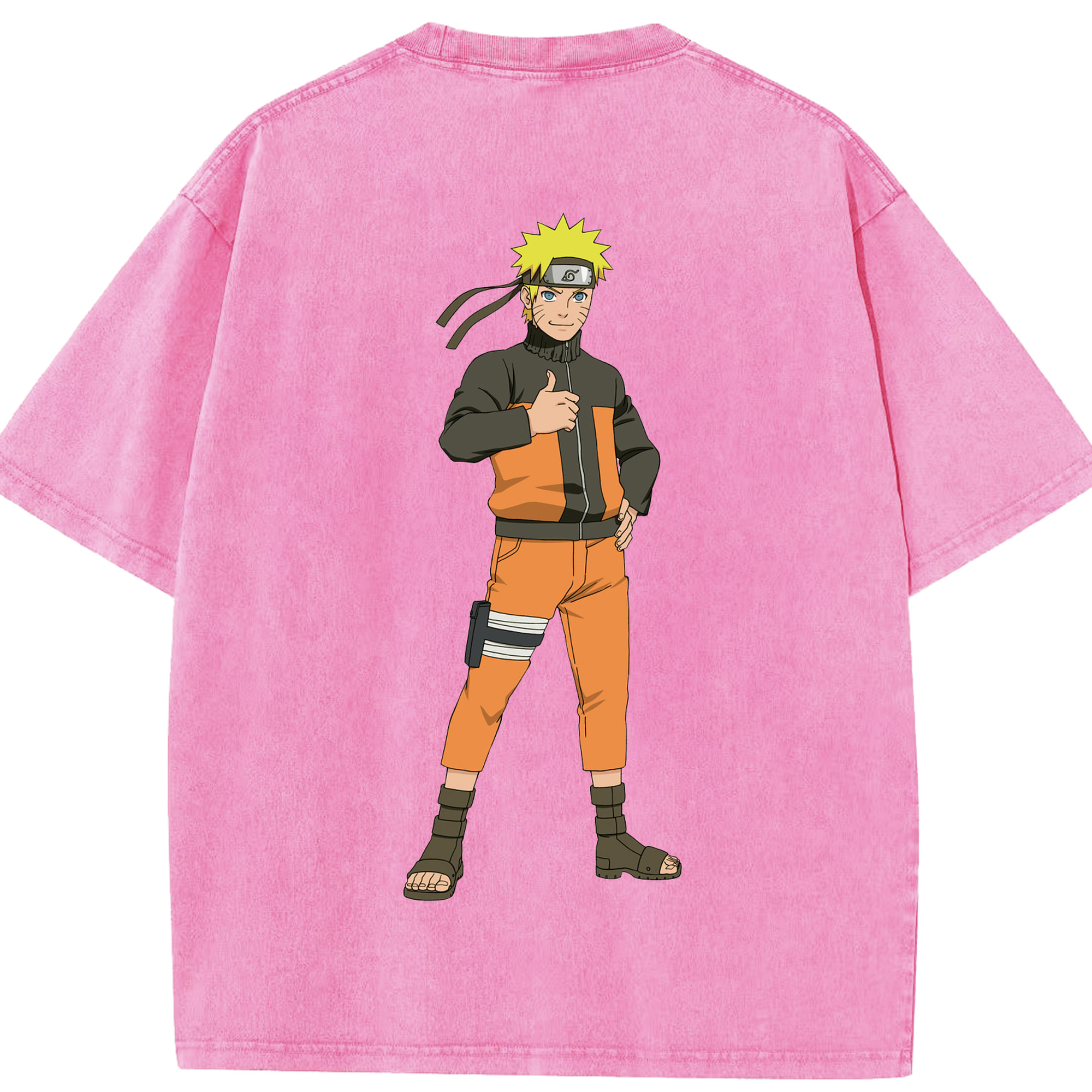 （画像用） NARUTO -ナルト- うずまき ナルト Uzumaki Naruto 綿100% ヴィンテージ風 半袖Tシャツ（背面プリント）